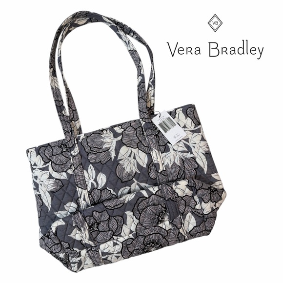 Vera Bradley Moon Shadow Meadow Small Vera Tote - Picture 2 of 4